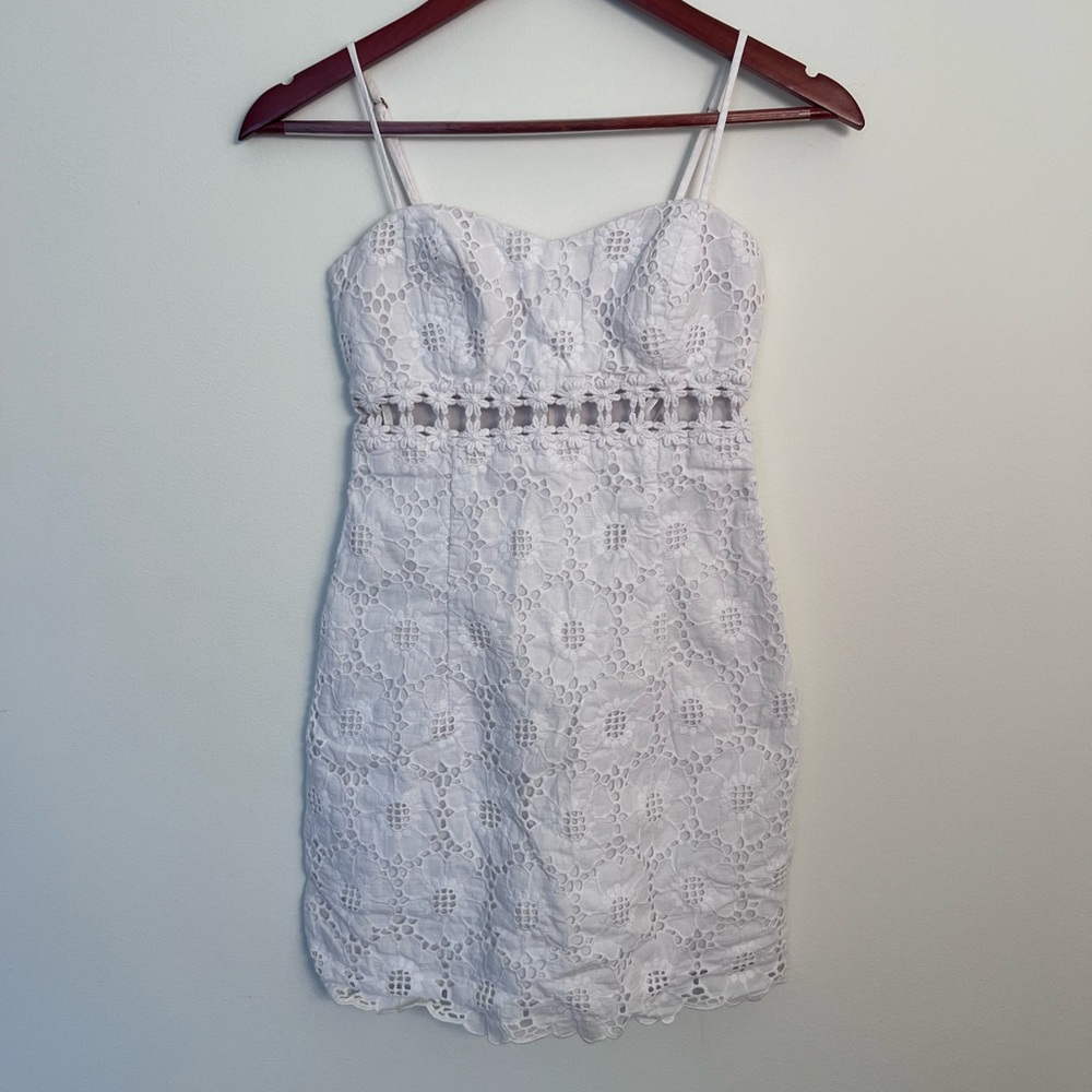 Lilly Pulitzer Shelli Eyelet Lace Floral Mini Dress Size 00